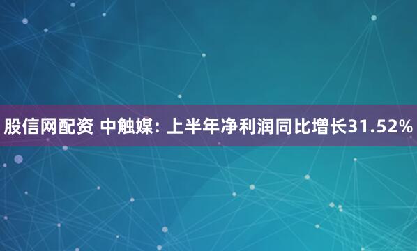 股信网配资 中触媒: 上半年净利润同比增长31.52%